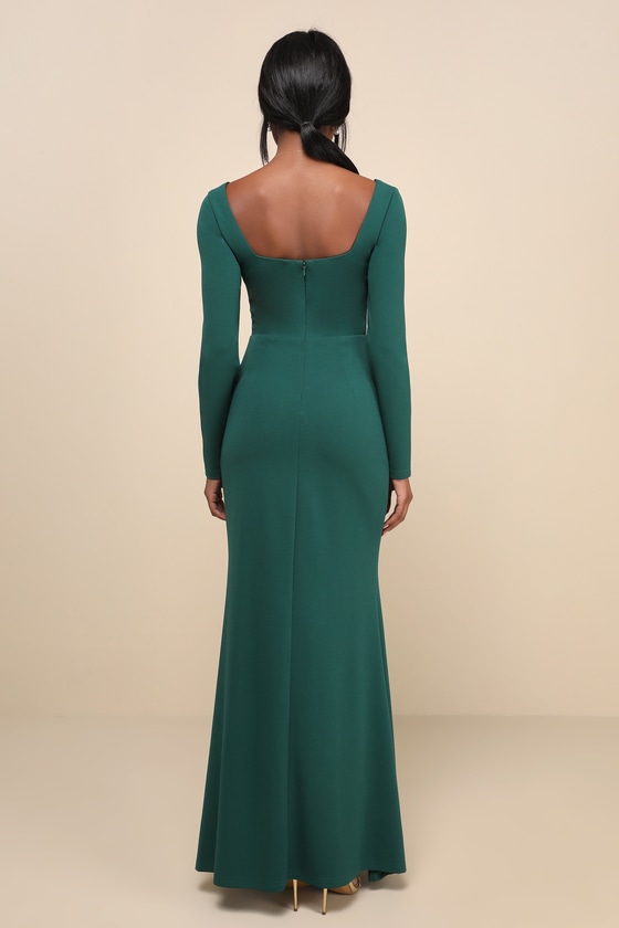 Simple And Elegant Dark Green Georgette Silk Long Ready Made Designer